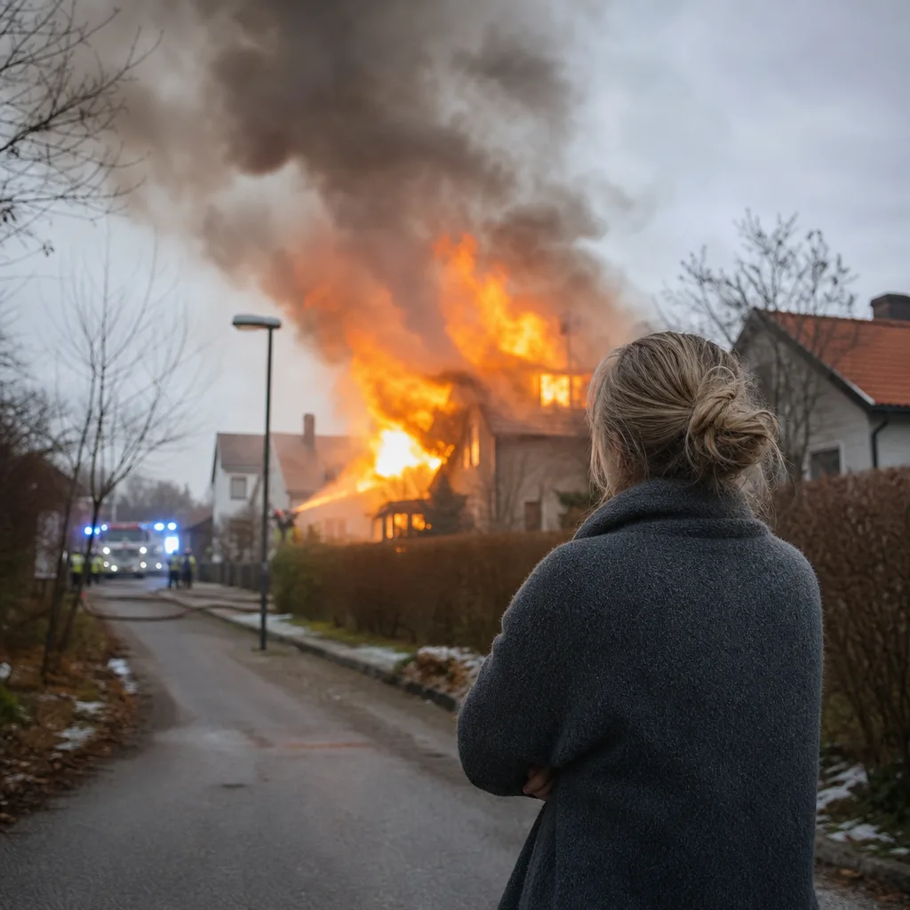 Illustration för brand i halvförsäkring